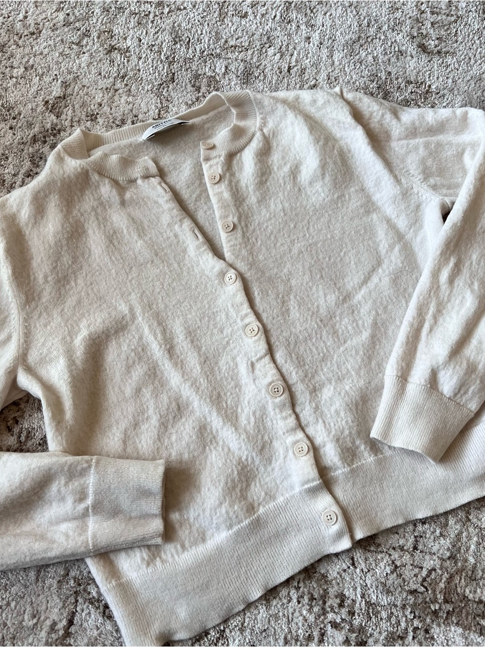 Aritzia Merino Wool Cardigan Light Birch - Picture 2 of 9